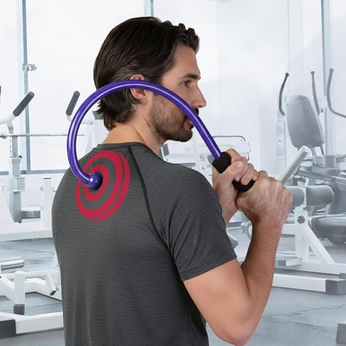 QFlex Back Massager Hook - Trigger Point Self Massage Tool for Neck, Shoulder & Muscle Knot Relief - Deep Tissue Massager Stick - As Seen on Shark Tank - Made in USA