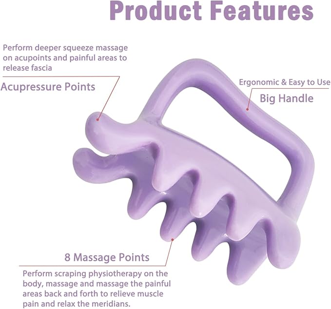 Large Fascia Massage Blaster Tool for Cellulite, Myofascial Release, Muscle Knots, Trigger Points, Cellulite Massager Tool for Body Tension Relief Promote Lymphatic Circulation Purple