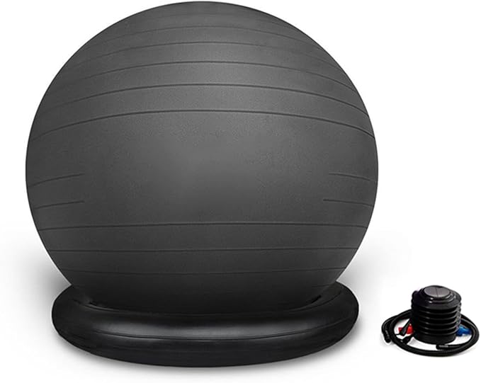 ROYUMI Office Balance Ball Chair for Prolonged Sitting, Ergonomic Chair for Adults Desk with Ring Base, Stability Ball Chair for Relieve Back Pain (Size : 55 cm (21 5/8"))