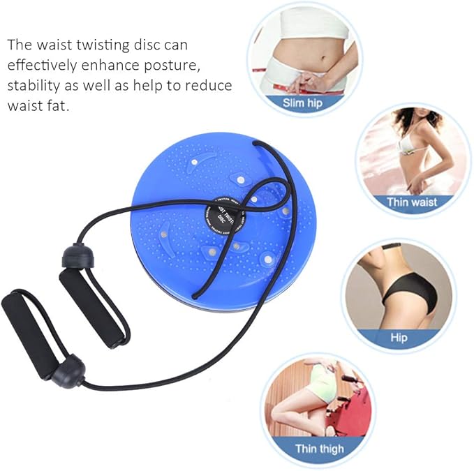 Twisting Disc Board, 25cm Waist Trainer for Fitness & Slimming, Exercise Twist Board with Pull Rope for Aerobic Workouts