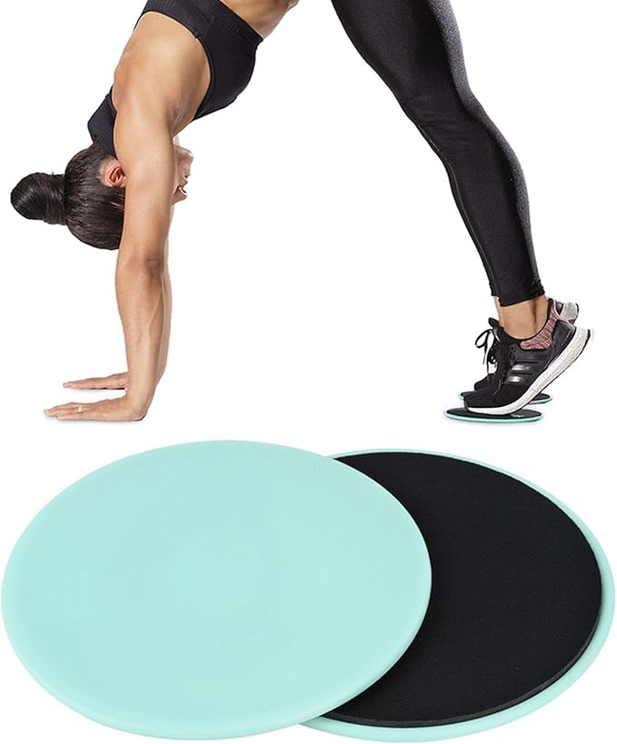 2PCS Exercise Sliding Discs, Small Lightweight Core Sliders, Full Body Workout Tools with Self Adhesive Design, Ideal for Gym, Yoga, Physical Therapy & Dance Training