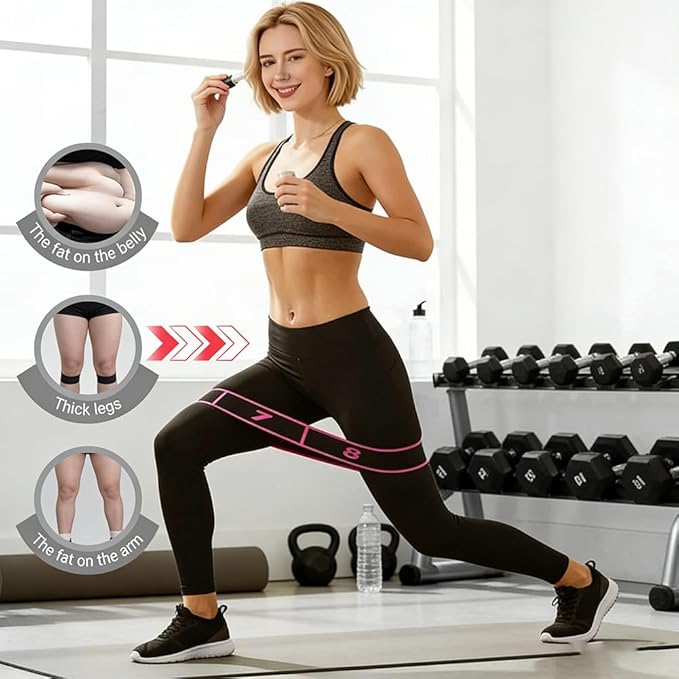 Fitness Resistance Band for Stretching and Yoga, Numbered Elastic Exercise Bands with Handles, Adjustable 8/10/12-Loop Design for Full Body Stretching and Pilates
