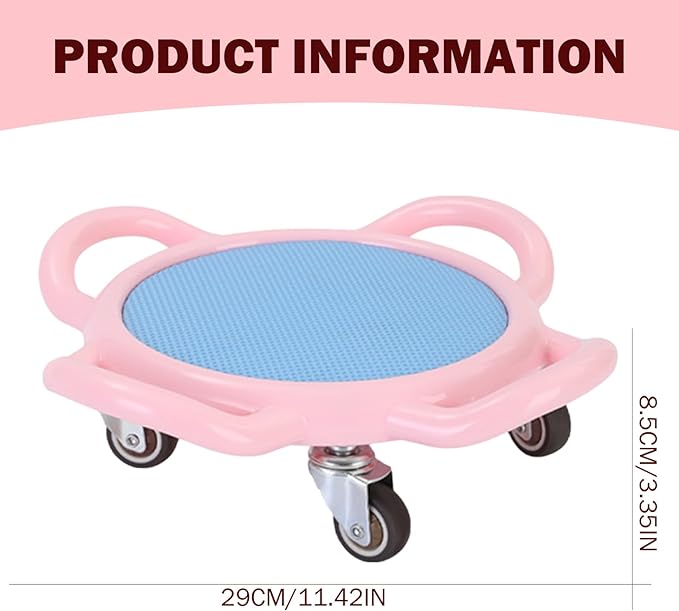 Ab Roller Wheel, 360° Rotating Women's Non-Slip Portable Multifunctional Ab Exercise Board with Mat for Home Workout