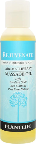 Plantlife Rejuvenate Massage Oil - Absorbs Deeply into The Skin and is Circulated Throughout, Providing Optimum Benefit to The Mind and Body - Made in California 4 oz