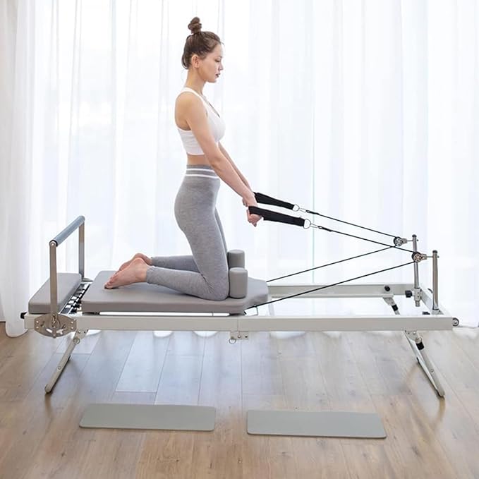 Foldable Pilates Reformer, Yoga Studio Core Bed Gym Machine, Suitable for Home Use and Exercise, for Beginners and Intermediate Users
