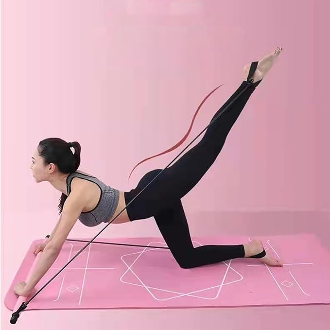Multifunctional Pilates Bar - Home Yoga Fitness Equipment | Elastic Resistance Training Bar | Multi-Purpose Exercise Pilates Stick for Strength Stretching Workout