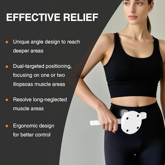Psoas Release Tool-Hip Hook Psoas Muscle Release Tool Fully Adjustable for Iliacus,Waist Pain Sciatica,Back&Posture Relief,Hip Flexor Release Tool and Trigger Point Massage Tool [Patent Pending]