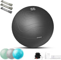 HAPBEAR Exercise Ball (22''/26''/30'') - Anti-Burst Slip-Resistant Yoga/Pilates Ball for Core Training & Posture Improvement, Home Gym/Rehab/Pregnancy Ball, Quick Pump & 3 Resistance Bands Included
