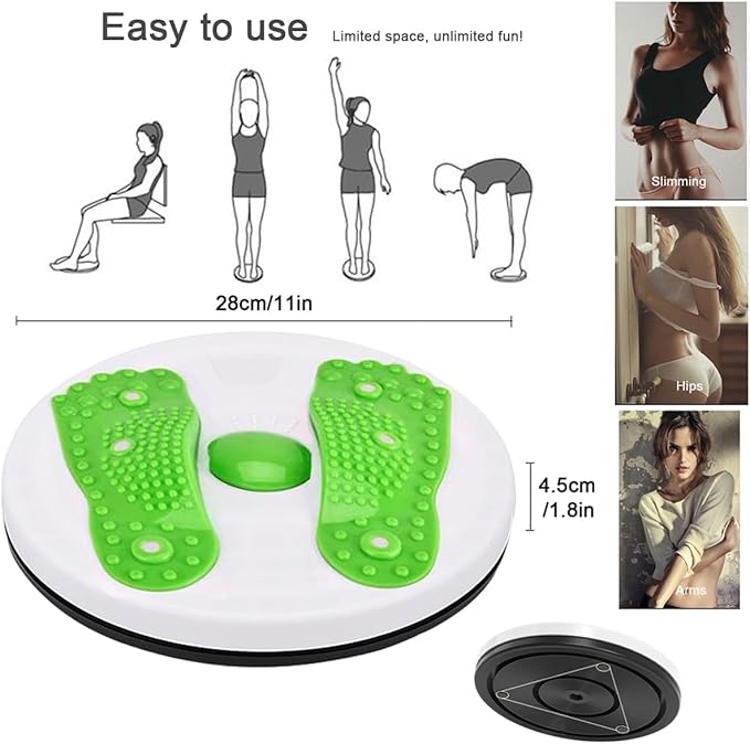 Twister/Ab Twister Board for Exercise Waist Twisting Disc Waist Whisper Foot Massage Twist for Fitness Losing Weight Indoor Outdoor Sports Equipment (12 in)