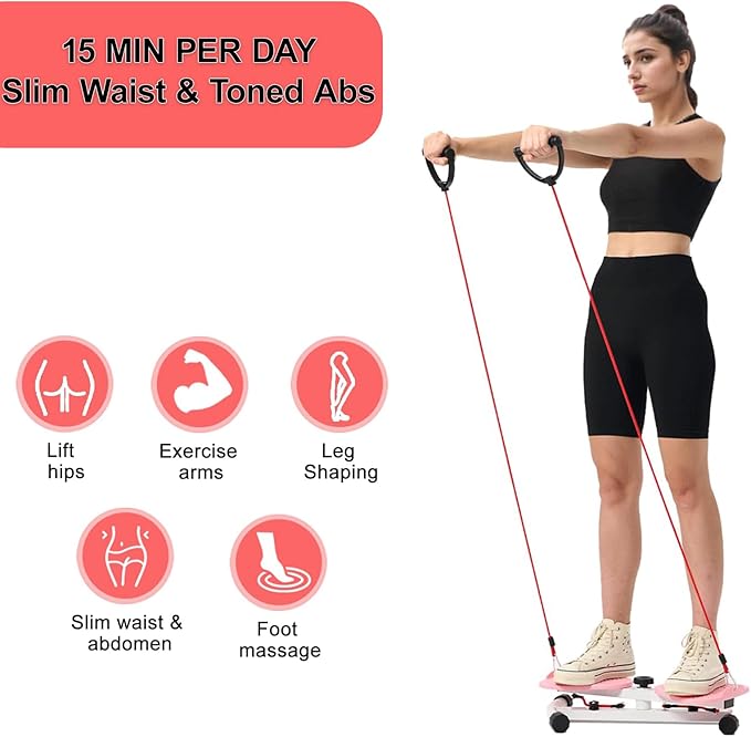 Waist Twister Board Twist Workout Machine with Foot Reflexology Massage, 20dB Quiet, 150KG Max Load, Portable ABS & Carbon Steel Design for Home Gym and Slimming