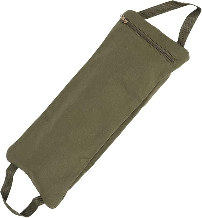 Green Yoga Sand Bag with Handle, Fillable Canvas Yoga Sandbag for Weighted Training, Adjustable Portable Yoga Weights for Pilates and Strength Workouts