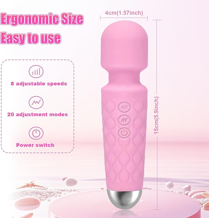 Upgraded Back Muscle Massager - Multiple speeds and Modes Available - Mini Size fits Back of arms (Peach Pink)...