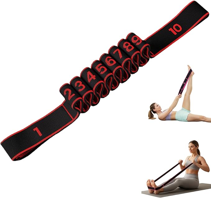 Fitness Resistance Band for Stretching and Yoga - 8/10/12 Section Fitness Resistance Band, Elastic Training Belt for Yoga, Latin, Pilates