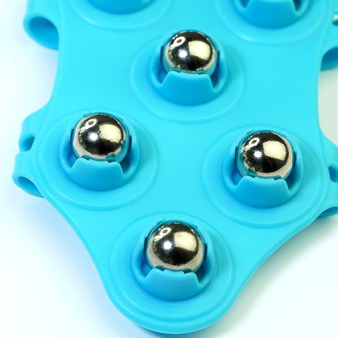 Massage Ball Roller and Therapy Ball - Hand Held Back and Foot Massager - Trigger Point Massage Tool - Blue