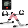 Goplus Mini Exercise Bike, Folding Under Desk Bike Pedal Exerciser with LCD Display, Adjustable Resistance, Portable Lightweight Foot Peddler Machine for Seniors Arms Legs Workout Office Home Fitness