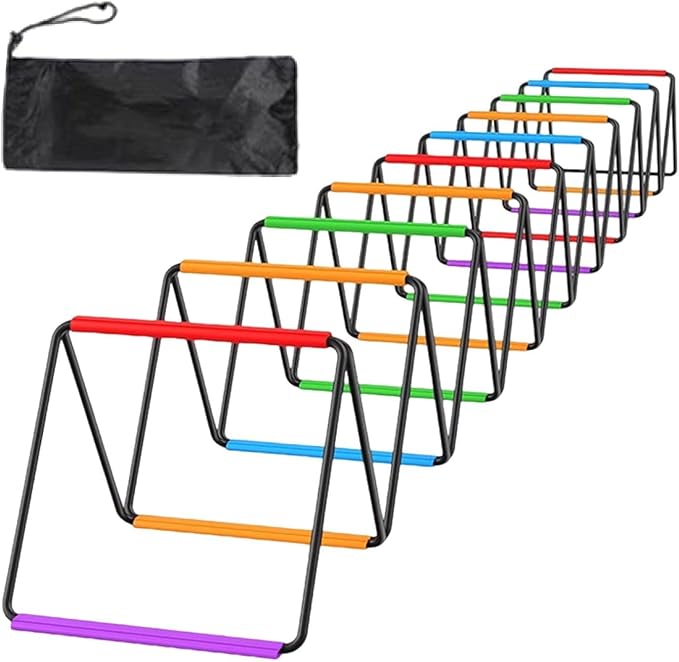 Agility Ladder Football Footwork Ladder Multipurpose Adjustable Jumping Hurdles for Soccer Volleyball Rugby, 20 Grids