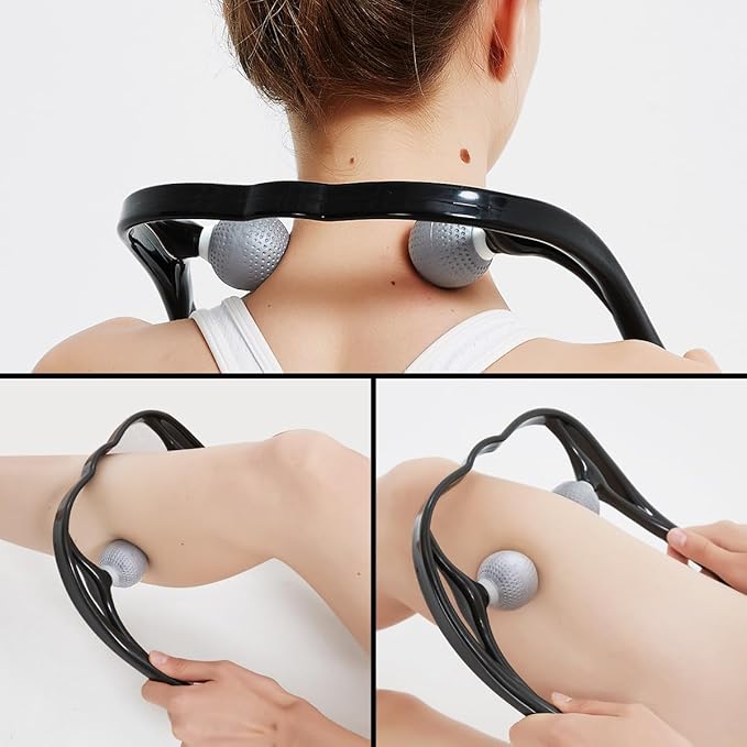 Neck Massager for Pain Relief Deep Tissue Self Trigger Point Shiatsu Shoulder & Back Massager for Neck, Shoulders, Legs, Home/Office Use