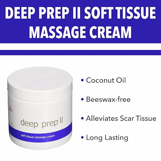 Rolyan Deep Prep II Cream, Professional Massage Cream with Coconut Oil, Beeswax-Free, Long Lasting Creme with Waxy Feel for Relaxing Full Body Massage, 15 Ounce Jar