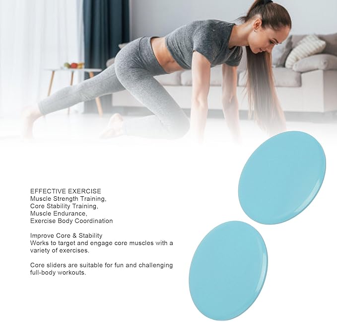 Core Sliders 2pcs, Compact Floor Sliders for Full Body Workout, Home Exercise Equipment - Durable ABS Material, Non Slip Foam Layer, Portable Fitness Discs for Core Strengthening