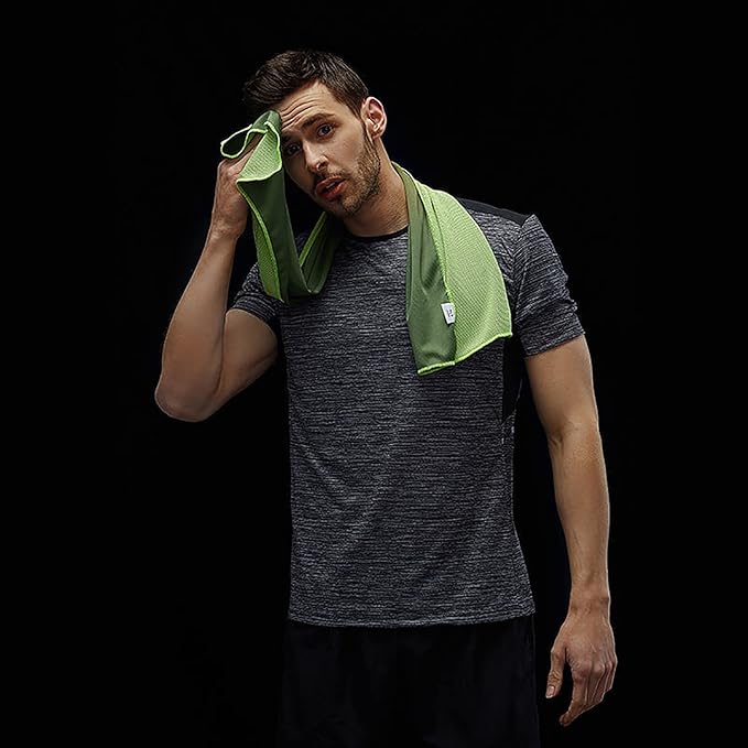 Pack of 20 Cooling Towel 40x12'' Ice Towel for Neck and Face Microfiber Chilly with Bag Breathable Yoga Gym Stay Cool Towels Sweat Rag for Workout Running Camping Pilates Beach, Green