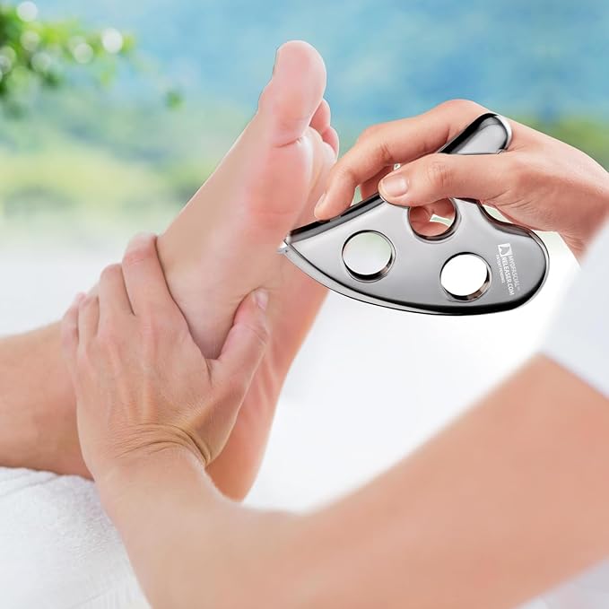 Professional Muscle Scraper Tool – Medical-Grade 304 SS IASTM & Gua Sha Scraping Tool – Ergonomic Fascia Mobilization Instrument for Soft Tissue Massage & Manual Bodywork – Emollient Balm Included