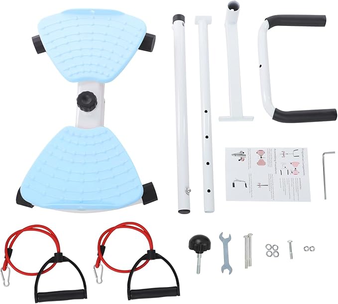 Waist Twister Machine Exercise, Adjustable Ab Twist Board Resistance Bands & Handrails, Ab Workout Machine for Home Gym, Core Strength Training Equipment with 330 lbs Weight Capacity