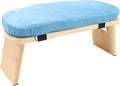 YUYTE Wooden Meditation Bench Ergonomic Meditation Stool, Detachable Kneeling Chair for Yoga with Soft Cushion Carry Bag, Home and Travel (Blue)