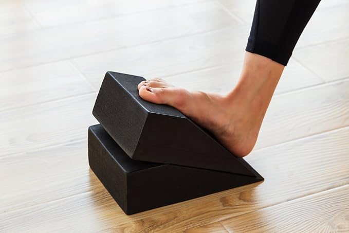 StrongTek Yoga Foam Wedge Blocks (Pair) Soft Wrist Wedge, Supportive Foot Exercise Accessories, For Balance, Strength, Stretch, Pilates, Fitness, Squat, Pushup, Plank, EVA Riser Block