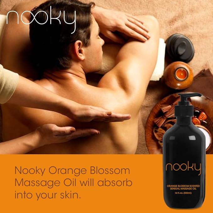 Nooky Orange Blossom Massage Oil. with Jojoba and Essential Oils. for Massaging 16 Ounce.