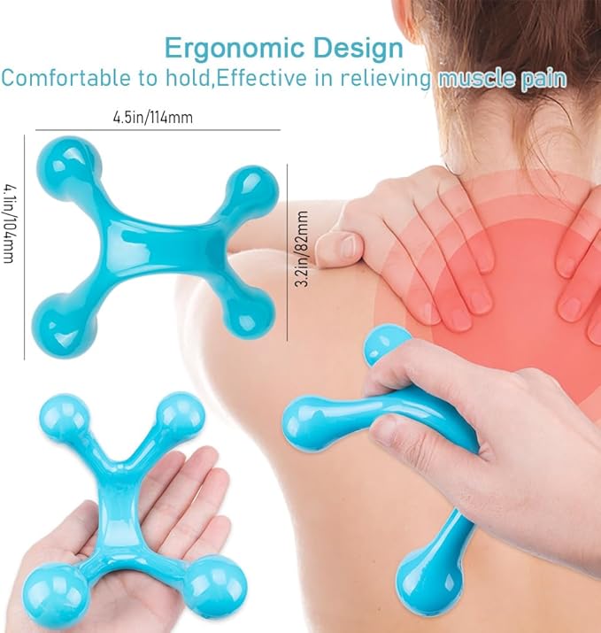 ZORZA 1Set Manual Thumb Shaped Massage Tools Featuring 3 and 4-Legged Massage Knobs for Trigger Point Pressure Massager and Deep Tissue Massage,Ideal for Stress Relief