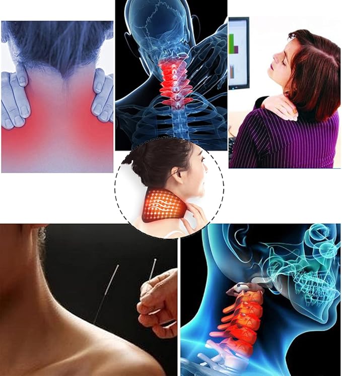 Self Heating Neck Support Brace Magnetic Therapy Thermal Neck Pad Pain Relief Cervical Wrap with Magnets for Neck Stiff Arthritis Migraine Headaches
