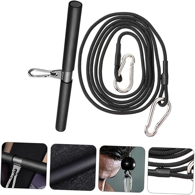 Muscle Training Accessories DIY Fitness Machine Supplies with Short Rod and 2.5m High-Strength Rope, 2pcs Gym Attachments for Home Strength Training Equipment