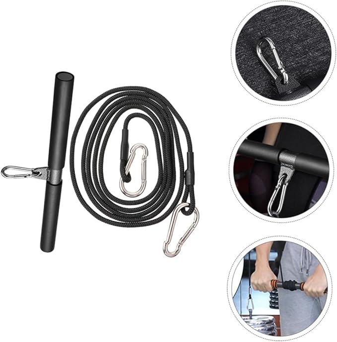 Muscle Training Accessories DIY Fitness Machine Supplies with Short Rod and 2.5m High-Strength Rope, 2pcs Gym Attachments for Home Strength Training Equipment