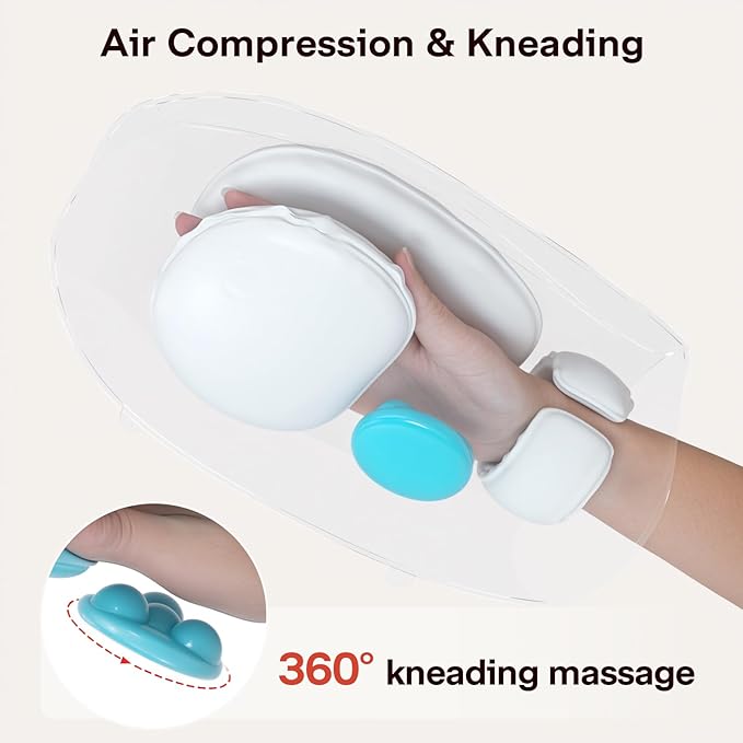 ALLJOY Hand Massager for Arthritis and Carpal Tunnel Relief, Cordless Electric Hand Massager with Heat and Compression for Finger Numbness, Valentines Day Gifts for Women and Men (White)