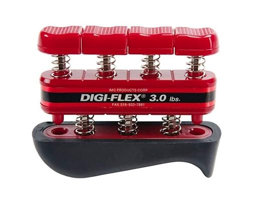 CanDo 60757 Digi-Flex Hand Exerciser for Finger Strengthening, Rehabilitation, and Therapy, 3.0 lbs, Red