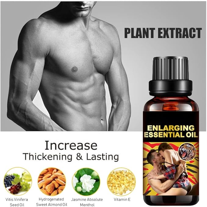 Men Massage Essential Oil, Body Moisturizing & Penis Becomes Longer and Thicker Enhancement Erotic Massage Oil, Men Energy for Care Delay Performance (Oil)
