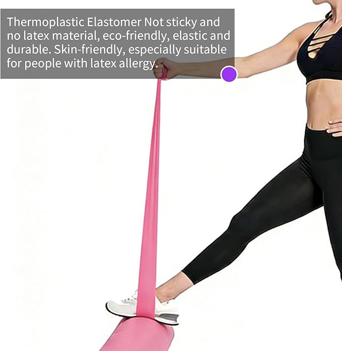 Resistance Bands Long Non-Latex Elastic Stretch Bands Work Out Band for Working Out Women or Men, Exercise Bands Set Yoga, Pilates, Gym,