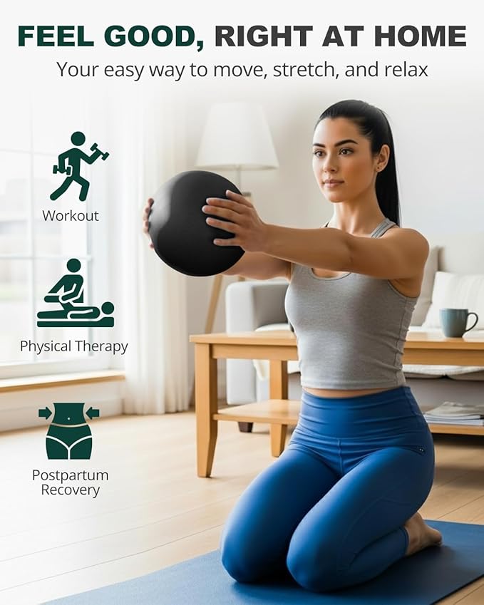 Trideer 9-Inch Pilates Ball, Small Exercise Ball for Yoga, Core Training, Physical Therapy, Balance, Stability and Stretching Pilates Equipment with Inflation Straw