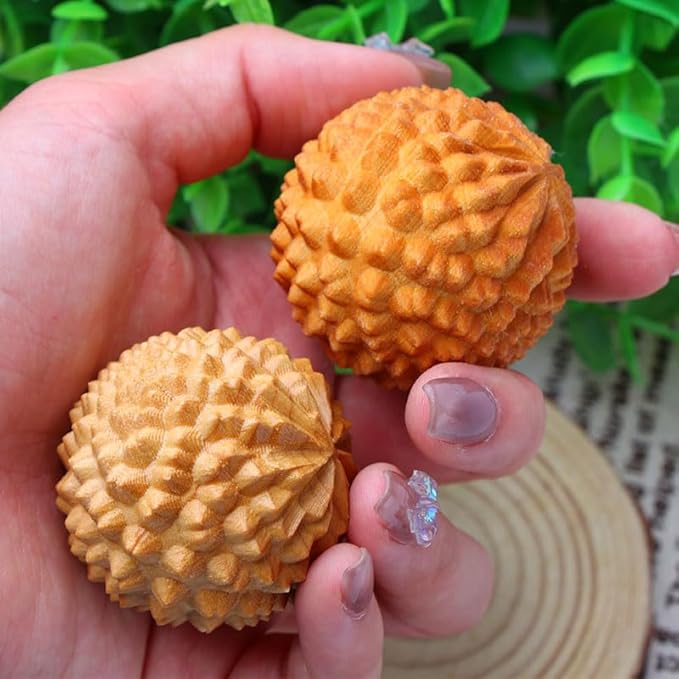1Pairs/2pcs Relieve Stress Tension with Thuja Wooden Hand Massage Ball for Yoga Meditation Exercise Ball Massage Tools Wooden Crafts