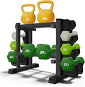 Heavy Duty Dumbbell Rack, Double-Side Extension Holder for Dumbbells & Kettlebells Home Gym Storage Rack