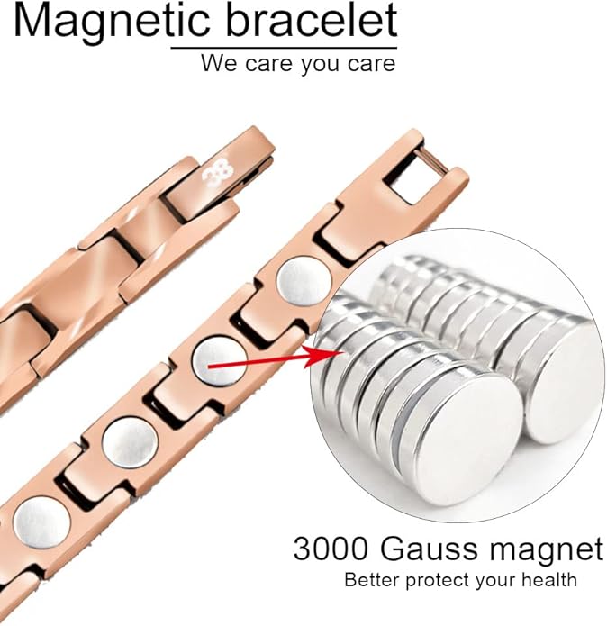 38 Elegant Stainless Steel Magnetic Bracelet for Women Magnetic Therapy Bracelet Pain Relief for Arthritis with Free Link Removal Tool