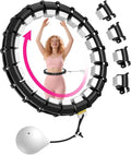 Adjustable Weighted Fitness Hoop - 24 Detachable Segments & 25-37.5 Inch Fit, Weight Loss Fitness Gear, Quiet Home Workout Equipment