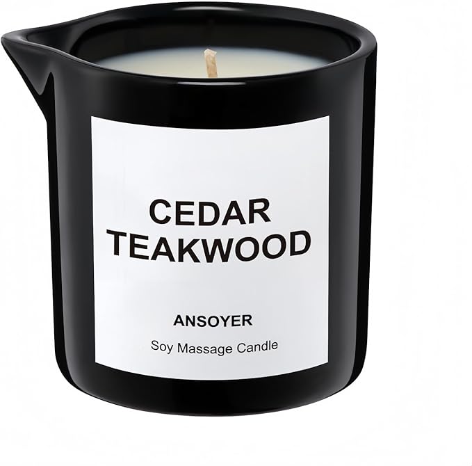Massage Oil Candle, Ultra Hydrating Body Care with Soybean Oil, Body Oil Candle, 8.1oz, Amazing Gift (Cedar Teakwood)