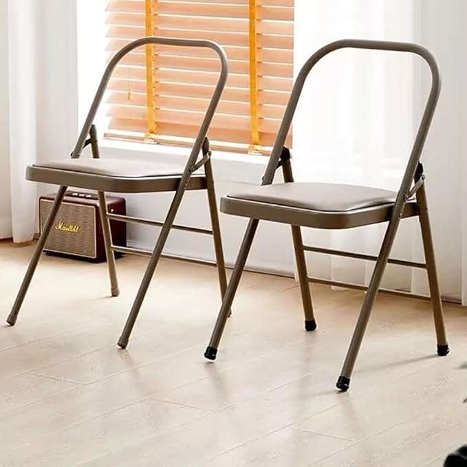 Pilates Chair,Iyengar Yoga Chair,Backless Yoga Chair Prop,Foldable and Portable Folding Stools Supports Balance Training,Khaki-45 * 42 * 83cm