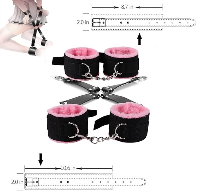 Pink Nylon Multi-Purpose Yoga Set 10 Pieces, Soft and Smooth, Easy to Use and Clean, Suitable Size for Most People -Z