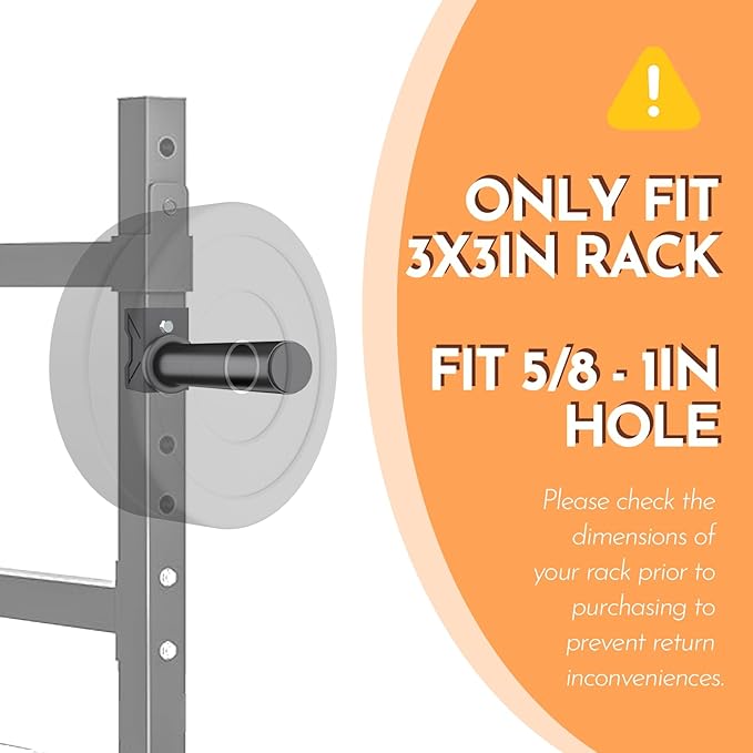 Weight Plate Holder for Power Rack – Choose 2×2 or 3×3 Uprights – Fits 5/8" to 1" Hole Diameter, Heavy-Duty Steel Plate Storage Pegs, Bolt-On Design, Pair