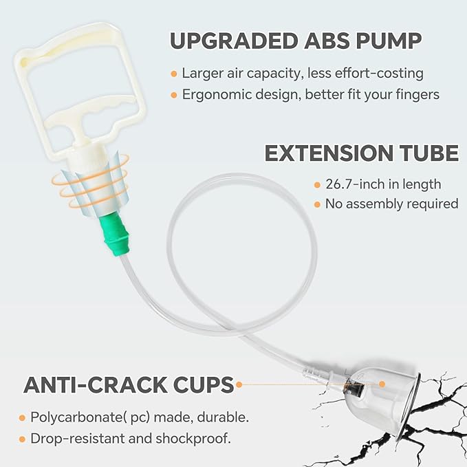 Cupping Therapy Set, 24 Massage Cups Cupping Set with Pump Vacuum Suction Cups for Body Cellulite Massage Back Pain Relief, Chinese Acupoint Physical Hijama