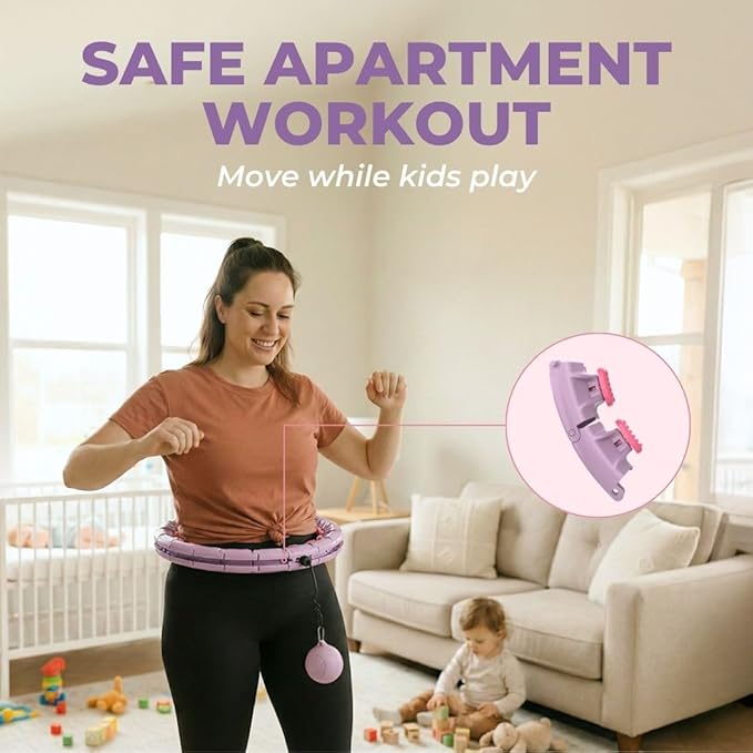 Swiss Activa+ Smart Hula Hoop - Infinity Hoop for Adults - Won't Fall Off - Weight Loss Exercise Equipment