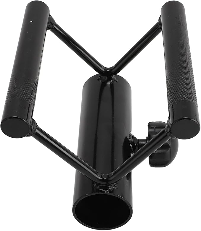 V Bar Landmine Handle Attachment for Barbell Bar, Iron Double D Row Handle, Strength Training Equipment for Home Gym Workout, Secure Locking Knob for Stable and Safe Exercise Targe