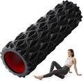 Foam Roller for Deep Tissue Massager, 15" High Density Diamond-Shaped Texture, Myofascial Release, Deep Tissue Muscle Massage Trigger Point Release Back Roller for Fitness (Black)